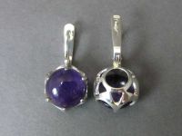 Серьги «Корона» из серебра с аметистом